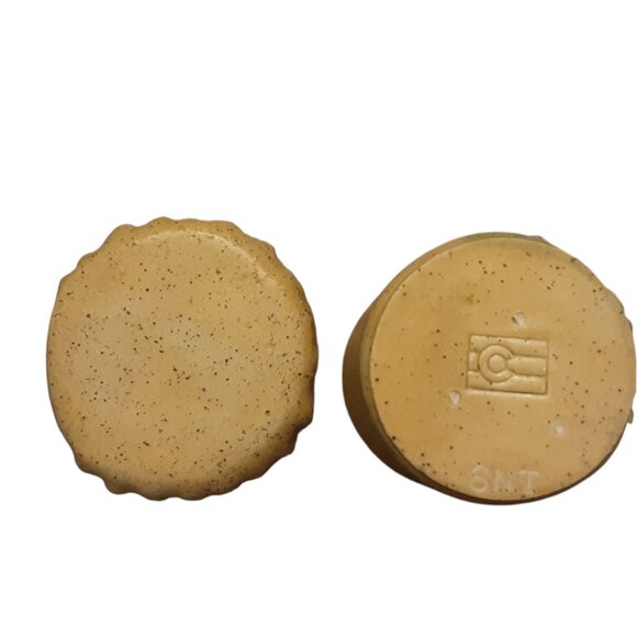 Speckled Mustard Yellow Mushroom Planter Pottery - Picture 6 of 6